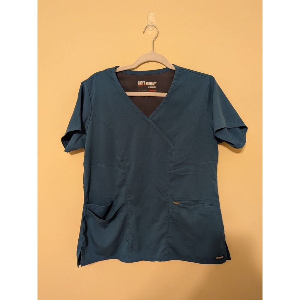 Grey's Anatomy Nurse Blue V Neck Scrub Top